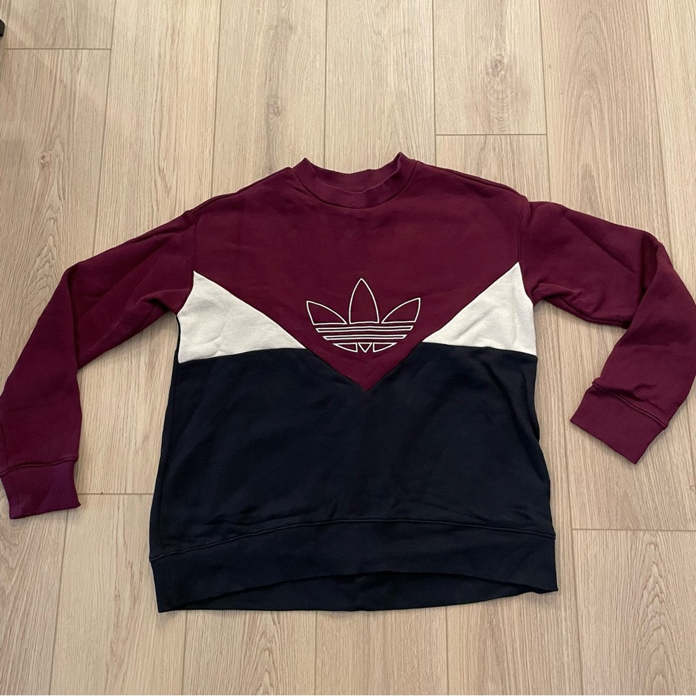 Adidas Burgundy and Black Sweatshirt